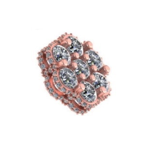 Pendientes de Plata de Ley 925 con Racimo de Flores y Moissanita, Joyería Floral con Incrustaciones de Diamantes - Product Image 3