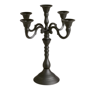 Candelabro Rústico Negro de 5 Brazos, Portavelas de Metal, Centro de Mesa para Comedor, Decoración para Bodas, Hoteles y Hogar - Product Image 5