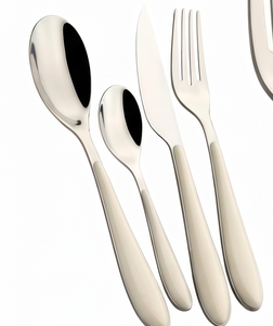 Ensemble de couverts modernes en acier inoxydable, finition miroir haute brillance, résistant à la rouille, vaisselle de mariage, finition argentée - Product Image 1