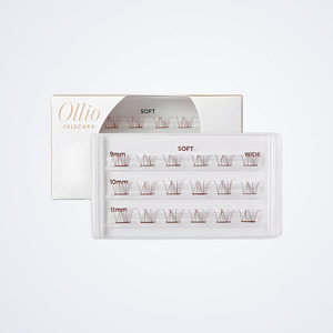 Extensions de cils en soie Ollio Pearl Mascara Salon, extensions de cils en paquet individuel, faux cils brun doux - Product Image 4