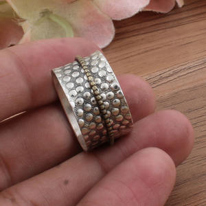 Anillo Giratorio Antiestrés de Plata de Ley 925 al por Mayor para Mujer y Hombre, Joyería Giratoria para Aliviar la Ansiedad, Anillo de Boda - Product Image 1