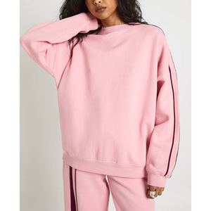 Sweat-shirt personnalisé imprimé en sérigraphie, grande taille, polyester/coton, respirant, vêtements de sport d'hiver, pull ODM, pull réversible pour femmes - Product Image 2