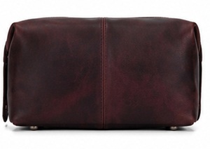 Gravs Premium Full Grain Leather Handled Zipper Eco-Friendly Candy Pattern Durable Bag Vintage Travel Dopp Kit Medium Cosmetic - Product Image 4