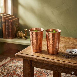 Vaso de Cobre Martillado de Lujo, Vaso de Agua Hecho a Mano de Primera Calidad para Hoteles y Spas, Elegante Vajilla Metálica, Suministro al por Mayor - Product Image 3