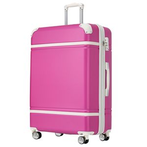 Bagaglio rigido con serratura TSA, valigia leggera espandibile da 28 "con ruote Spinner, bagaglio singolo Vintage, rosa - Product Image 1