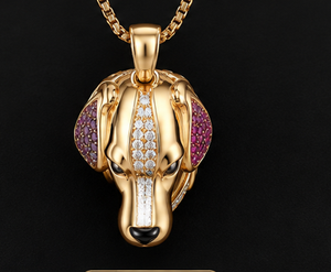 Collar con Colgante de Perro de Plata de Ley 925 Bañado en Oro con Zirconia, Cadena con Dije de Animal para Regalo o Fiesta - Product Image 4