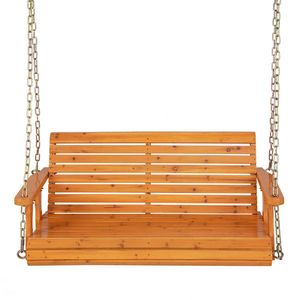 Dondolo da Giardino in Legno per 2 Persone con Catene di Sospensione per Giardino, Cortile e Patio Esterno - Product Image 2