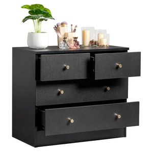 Comò Moderno e Semplice Nero a 4 Cassetti - Product Image 5