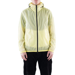 Veste coupe-vent jaune légère pour homme, à capuche, zippée, pour la course à pied, sportive, respirante, fine et imperméable au vent - Product Image 2