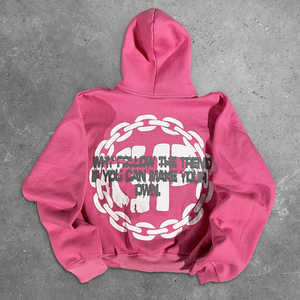 Patchs de broderie personnalisés Applique surdimensionné 100% coton polaire sweats unisexe Style Y2K sweats à capuche imprimés bouffants - Product Image 4