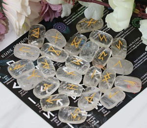 Conjunto de Runas de cuarzo transparente, decoración de chakras - Product Image 5