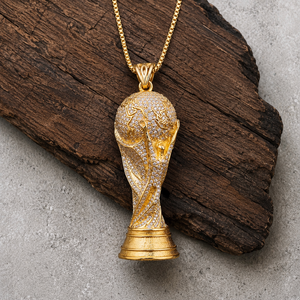 Collar con Colgante de Trofeo FIFA Personalizado al por Mayor, Estilo Hip Hop, con Micro Pavé de Moissanita, Plata 925, Joyería para Hombre - Product Image 1