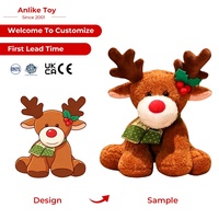 Peluche personnalisée, renne de Noël, animal en peluche, jouet en peluche, fournisseur de poupées en peluche pour les cadeaux de Noël pour enfants