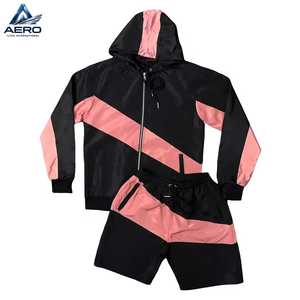 Nuevos conjuntos de pantalones cortos cortavientos de moda con cremallera completa, servicio OEM ODM, totalmente personalizados, bajo MOQ, para uso adulto, al por mayor. - Product Image 1