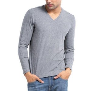 Friendly Modern Stylish Everyday Wear Long Lasting Performance 100% Cotton Knitted Slim <b>Fit</b> <b>V</b>-Neck Anti-Wrinkle Front - Product Image 2