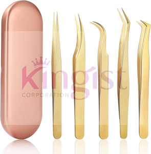 Eyelash Extension Eyelash Tweezers Best Quality Wholesale Eyelash Tweezers set with Custom Logo - Product Image 3