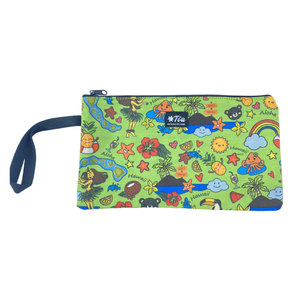 Bolsa cosmética de verano de material de algodón ligero con logotipo personalizado con cremallera y patrón - Product Image 3