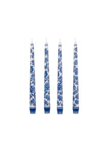 Bougies coniques parfumées artisanales haut de gamme, motifs floraux bleus et blancs vintage élégants, inspirés de l'art classique, pour les fêtes et Thanksgiving - Product Image 3