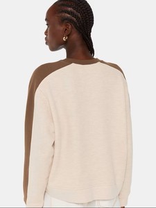 Suéter de Punto Casual para Otoño, Cuello Redondo, Corte Regular, con Bolsillos y Rayas Marrones, 100% Algodón, Unisex - Product Image 3