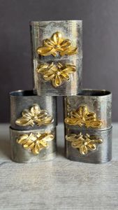 Round <b>Silver</b> <b>Napkin</b> Rings Set of 4 Pcs Dishwasher Safe High Quality Metal Table Decorative <b>Napkin</b> Ring & Accessories For Dining - Product Image 3