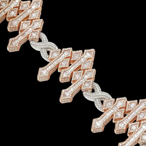 Bracelet Statement en Moissanite Or Rose Pavé Géométrique Chaîne Bijoux de Luxe Hip Hop pour Hommes et Femmes Cadeau de Mariage - Product Image 2