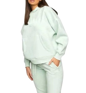 Femmes survêtement 2 pièces ensemble décontracté Jogging athlétique survêtement à capuche Logo personnalisé Street Style Baggy survêtements pour femmes 2026 - Product Image 1