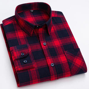 Men's Long Sleeve Plaid <b>Flannel</b> Shirt Regular Fit Casual Wear 100% Cotton Woven Pattern Design - Product Image 4