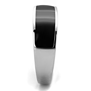 TK2062 High Polished Stainless Steel <b>Ring</b> with Epoxy Jet Color for Dishes & <b>Plates</b> - Product Image 4