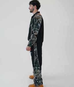 Veste coupe-vent plissée en nylon réfléchissant à rayures, personnalisable par sublimation, 2 pièces, ensemble de survêtement écologique pour homme - Product Image 3