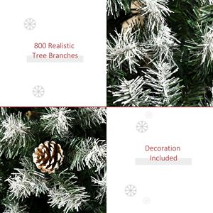 Albero di Natale Artificiale Non Illuminato da 1,8 m, Effetto Neve, Rami Realistici, 61 Pigne e 800 Punte - Product Image 3