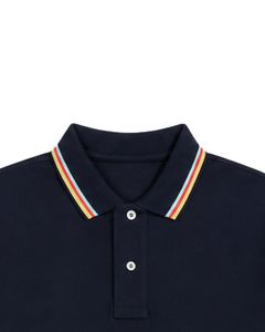 Camiseta Polo Azul Marino Personalizada para Hombre, Manga Corta, Informal, Deportiva, para Golf, Transpirable, para Verano, con Cuello a Rayas, Premium - Product Image 6