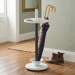 Modern Metal Handicraft Indoor Umbrella Stand Two-Sided Capacity Powder Coated Finish Movable Design <b>for</b> Home Entryway <b>Storage</b> - Product Image 2