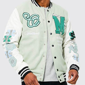 Veste universitaire surdimensionnée pour hommes et femmes, broderie personnalisée, veste de collège, fournisseur OEM ODM - Product Image 4