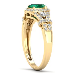 REYES Timeless Design 925 Sterling <b>Silver</b> Moissanite Engagement <b>Rings</b> Oval Cut 0.75 Carat <b>Emerald</b> Gemstone Jewelry For Women - Product Image 3