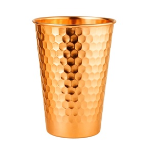 Handmade Copper Drink Tumbler Glass Ayurvedic Wellness Vessel Stylish Dining Kitchen Durable Metal <b>Drinkware</b> - Product Image 5