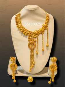 Ensemble collier et boucles d'oreilles en or plaqué diamant de 6 grammes pour femmes africaines, pour fiançailles et mariages, AWAIS HOUSE - Product Image 5