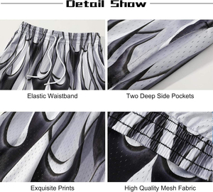 Pantalones Cortos Deportivos de Malla Personalizados Unisex para Baloncesto, de Secado Rápido, Transpirables, Antibacterianos, con Protección UV, 100% Poliéster - Product Image 6