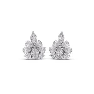 Snowflake Diamond <b>Stud</b> Earrings Round Brilliant Cut Prong Setting Luxury Women's Earrings Wedding Jewelry - Product Image 3