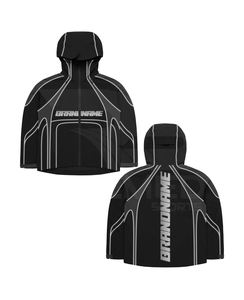 Survêtement 100% nylon 2 pièces, pantalon et veste à capuche, logo DTF, lignes réfléchissantes en mesh à l'intérieur, coupe-vent - Product Image 2