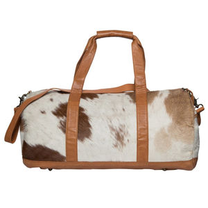 Sac de voyage en cuir véritable à poils, style vintage, grande capacité, LHDB-0007 - Product Image 4