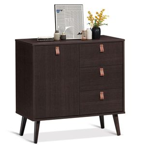 Aparador de Madera de Roble con 3 Cajones, Mueble de Almacenamiento para Comedor, Muebles Minimalistas para el Hogar - Product Image 4
