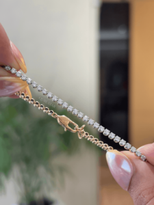 สร้อยข้อมือเพชรสร้างในห้องปฏิบัติการแบบ Half Paperclip Chain ทอง 18 กะรัต ขนาด 6.5 นิ้ว 5.628 กะรัต เครื่องประดับหรูหราทันสมัยสำหรับใช้ในชีวิตประจำวันสำหรับเธอ - Product Image 2
