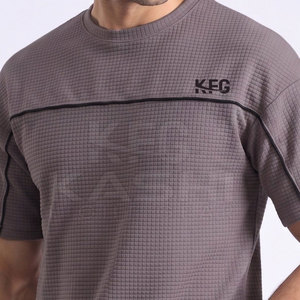 Camiseta de Lona Lavada de Alta Calidad para Hombre, Estilo Urbano, Hombros Caídos, Ajuste Holgado, Diseño Casual, Transpirable, para Entrenamiento y Uso Activo - Product Image 5