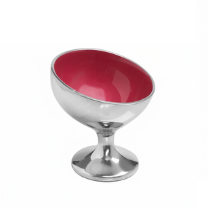 Bol décoratif de luxe en métal à double poignée, en forme de feuille argentée, avec émail rouge, pour bonbons, service de snacks moderne et rangement de bijoux - Product Image 5