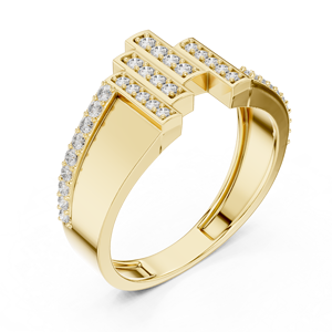 Ensemble de bagues pour homme HORIZON en diamants de laboratoire taillés, or jaune 18 carats plaqué rhodium, luxe, pour mariage, fiançailles, cadeau, usage quotidien et bureau - Product Image 4