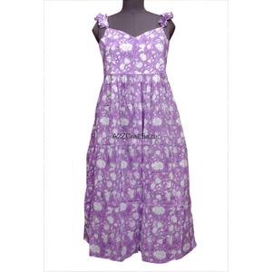 Vestido Maxi Ajustado con Estampado Floral Ecológico, Vestido Casual de Verano para Mujer, 100% Algodón, Cuello en V, Corte Regular, Transpirable - Product Image 2