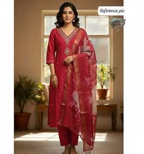 PREMIUM HAND WORK <b>KURTI</b> WITH PANT & UNIQUE KOTA DORIYA DUPATTA - Product Image 4