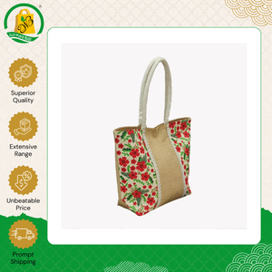 Oferta Especial en Bolsas de Compras Reutilizables Ecológicas 100% con Asas de Cinta de Algodón, Bolsa de Regalo de Yute con Patrón de Letras - Product Image 5