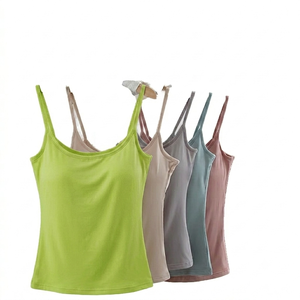 Camiseta sin Mangas Casual para Mujer, Color Sólido, Personalizada, de Alta Calidad, Ligera, de Viscosa/Algodón, para Fitness, Yoga, Transpirable y de Secado Rápido - Product Image 1