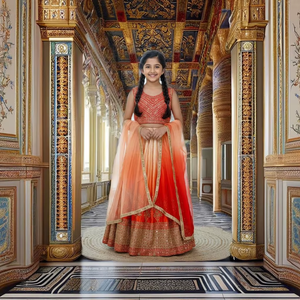 Nuevo Conjunto de Lehenga Choli de Diseñador para Niñas, Estilo Bollywood, para Fiestas de Invierno, Ropa Tradicional India para Niñas, con Dupatta de Seda - Product Image 1